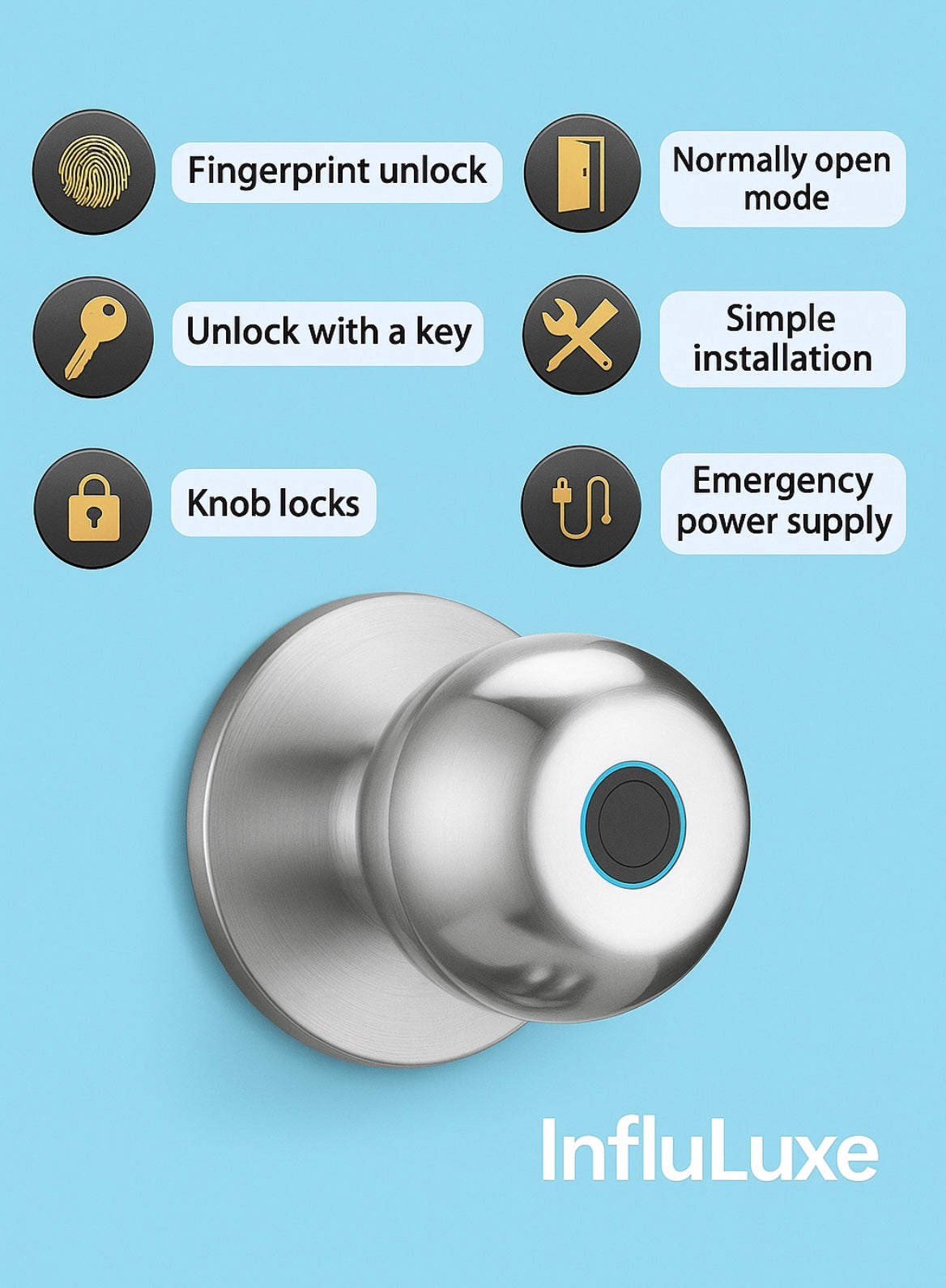 InfluLuxe™ LuxeLock Smart Doorknob